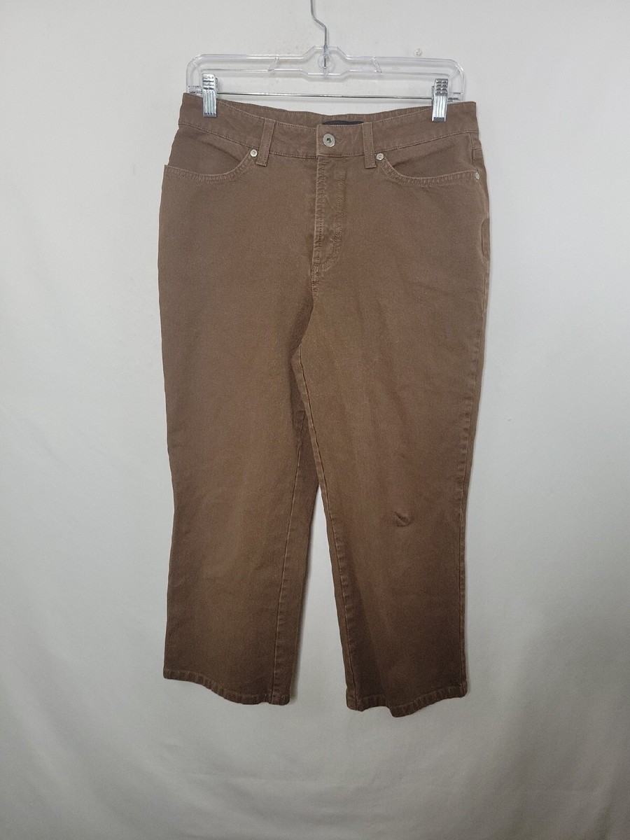 Cambio Basic Brown Denim Cropped Capri Midrise Pants Women's Size