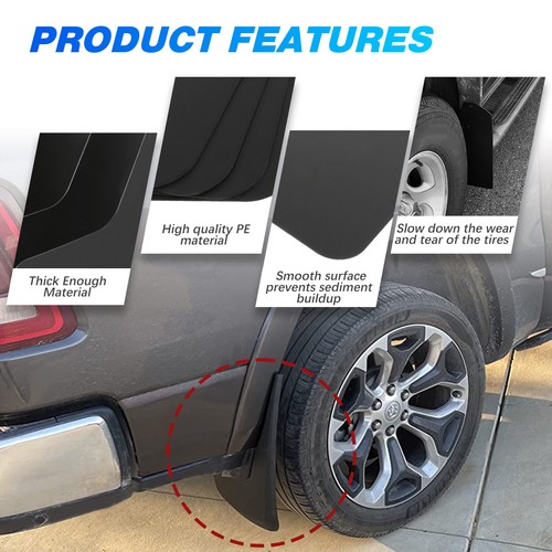 For Ford Mustang GT 4Pcs Car Mud Flaps Splash Mudguard Flexible Protection Black - Foto 7 di 12