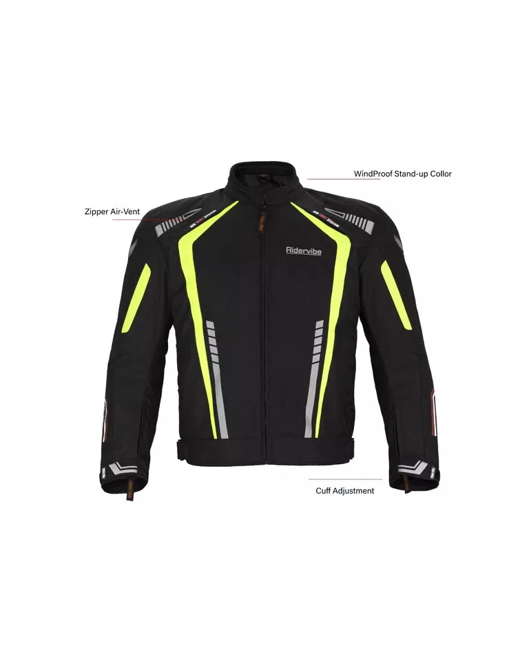Chaqueta de protección de armadura CE premium textil negra para motociclista corredor para hombre Foto 2 de 4