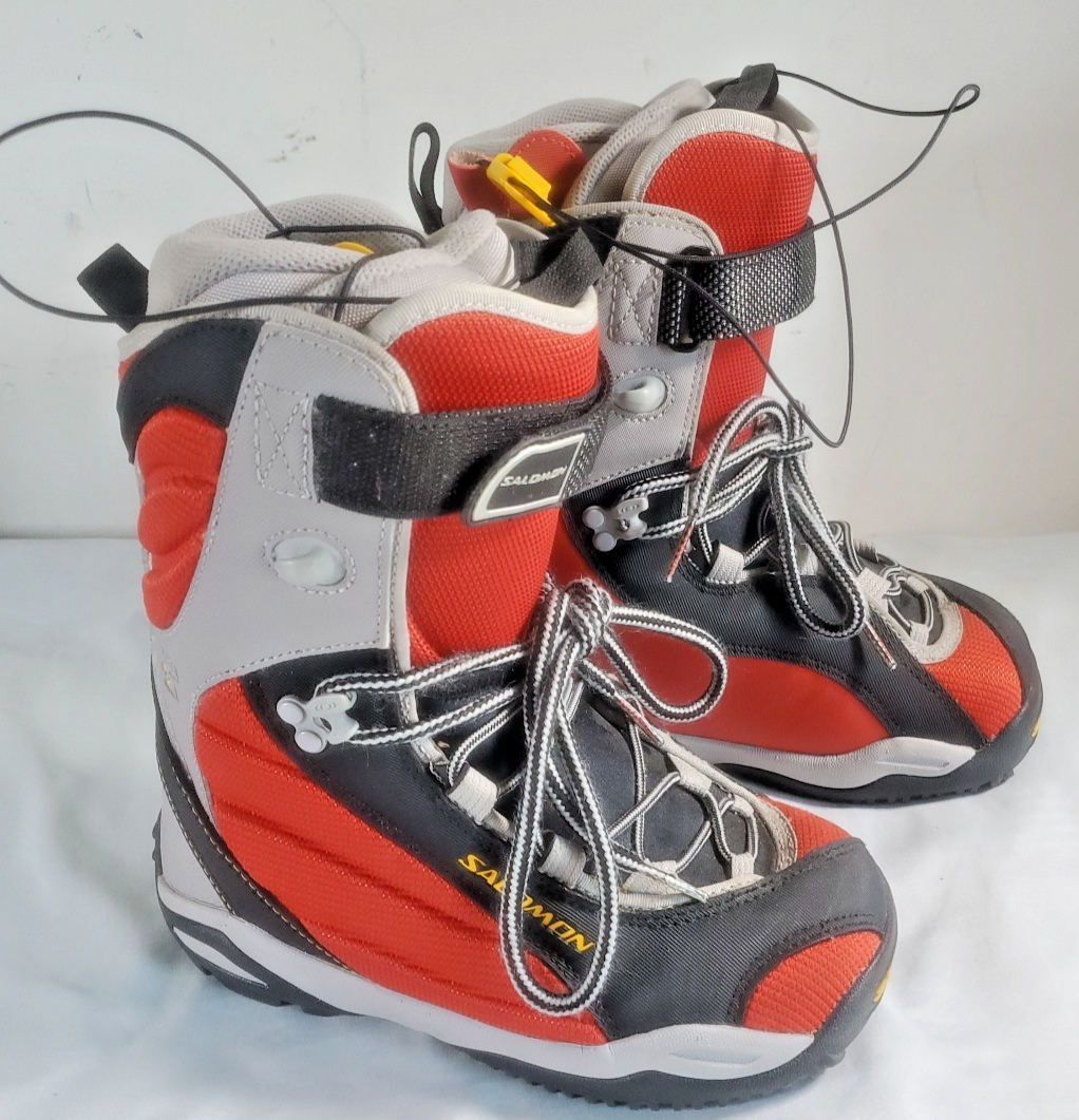Stivali da snowboard Salomon Ivy Auto Fit da donna taglia 4 5 US rosso grigio nero