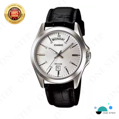 Casio Analog Leather Band White Men Watch MTP-1370L-7A Men's Watch