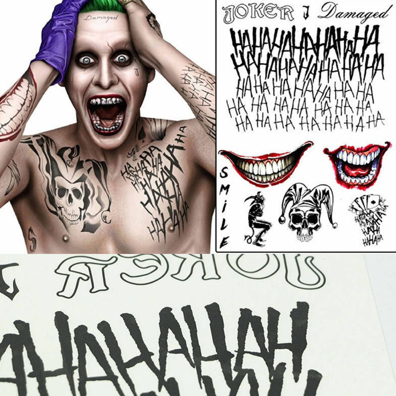 For Halloween Batman The Joker Temporary Tattoos Suicide Squad Costume Fancy Ebay For Halloween Batman The Joker Temporary Tattoos Suicide Squad Costume Fancy Ebay