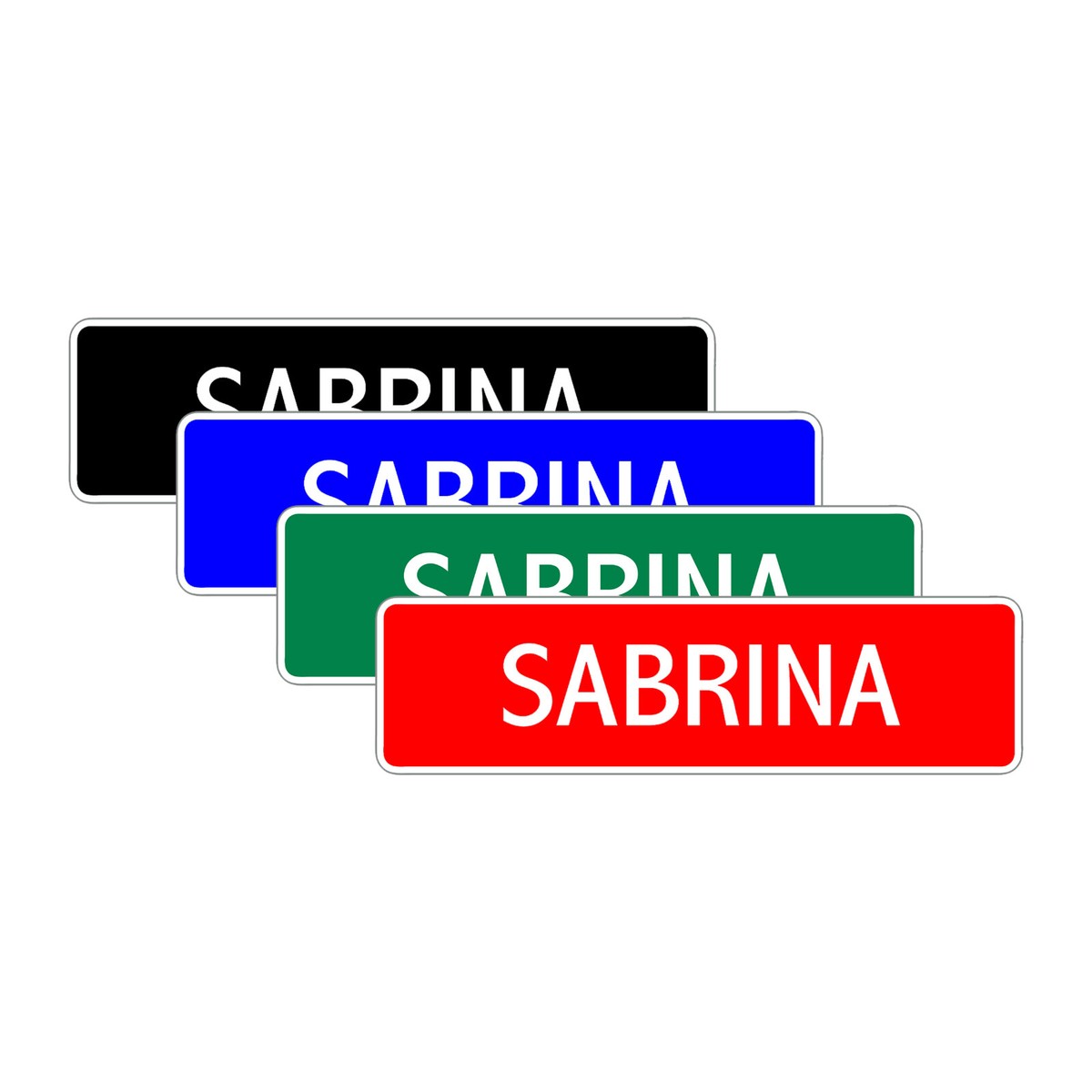 Sabrina Girls Name Letter Printed Label Art Decor Novelty Aluminum