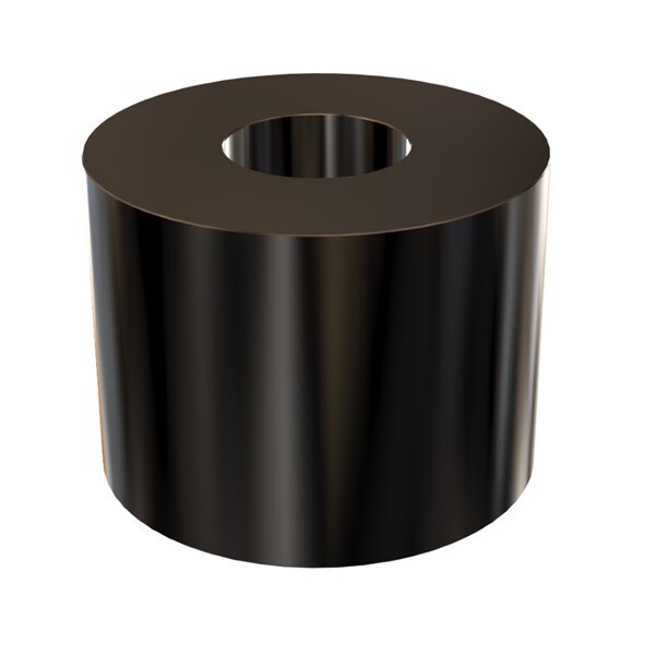 Black Anodize Aluminum Spacer Bushing 1" OD x 0.40" ID--Fits M10 or 3/8" Bolts