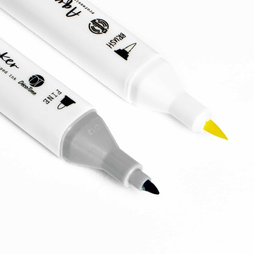 10pk Aquamarkers Calligraphy Markers Dual Tip Water Based Markers Set Browns - Picture 3 of 8