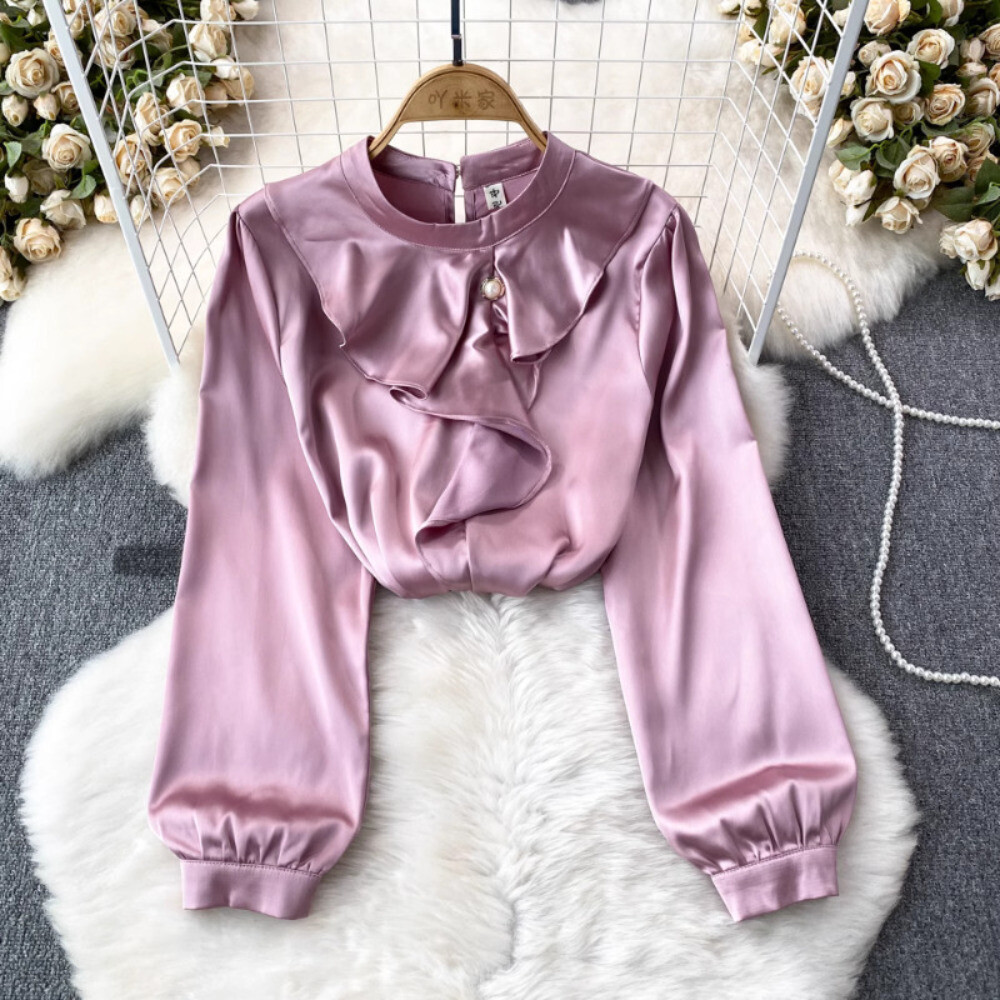 未使用品　24年　HELIOPOLE SATIN RUFFLES BLOUSE SATIN RUFFLES BLOUSE｜HELIOPOLE｜HÉLIOPÔLE（エリオポール