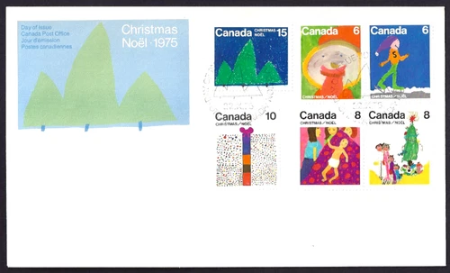 🍁Canada  #674/679 Block A   "Christmas Combo"   Brand New 1975 First Day Cover