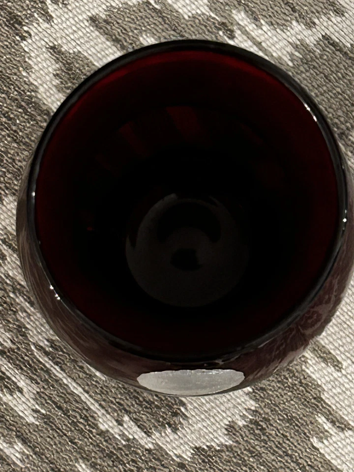 Anchor Hocking ROYAL RUBY red GLASS VASE flare rim OVAL bulb Base 7” Tall - Image 3 of 4