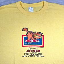 Vintage Garfield 70s T-shirt 1978 AdverTees USA Jogger Single Stitch Size Large