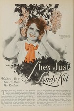 Clara Bow Lonely Girl - Four Page Article from 1928 - Reproduction