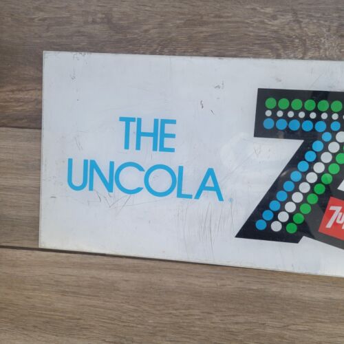 Vintage 70s 7Up The Uncola Soda Plastic Advertising Sign Vending Machine Insert - Picture 3 of 5