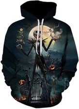 Jack Skellington Nightmare Before Christmas HOODIE All Over Print-Black