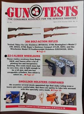 Gun Tests Magazine Apr 2020 Vol XXXII No 4, $3 off shipping for 2 see descript.