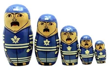 Toronto Maple Leafs Russian Nesting Dolls Set of 5 with Free NHL Carrying Case