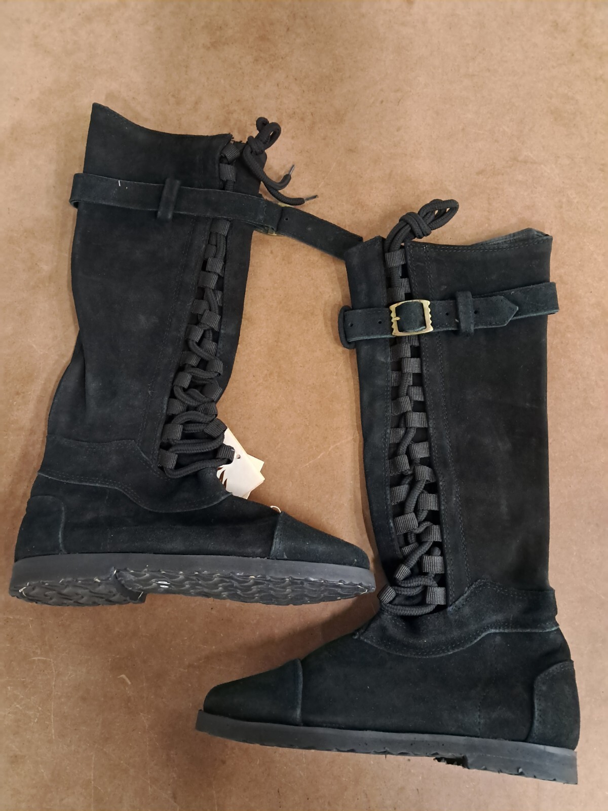 Mytholon Taras Schnürstiefel Wildleder Schwarz 41 Larp Mittelalter #14443