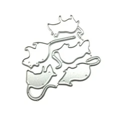 Mouse Decorative Die Cut Metal Embossing Templates Carbon Steel Cutting Die
