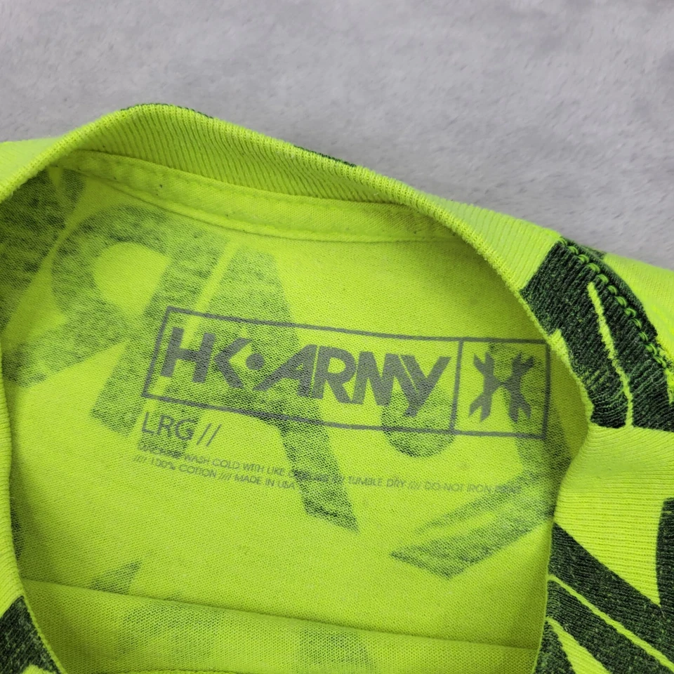 Camisa masculina HK Army grande amarela neon estampa total de time de arma de paintball - Imagem 4 de 4