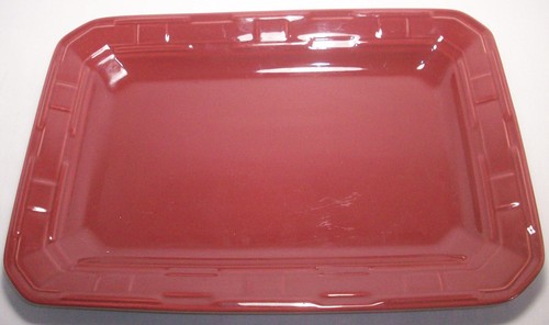 Longaberger WOVEN TRADITIONS Paprika Red: Large Rectangular Tray: VGC: NR