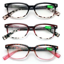 V.W.E. Women'S Reading Glasses with Spring Hinge, Tortoise, 3 Pair