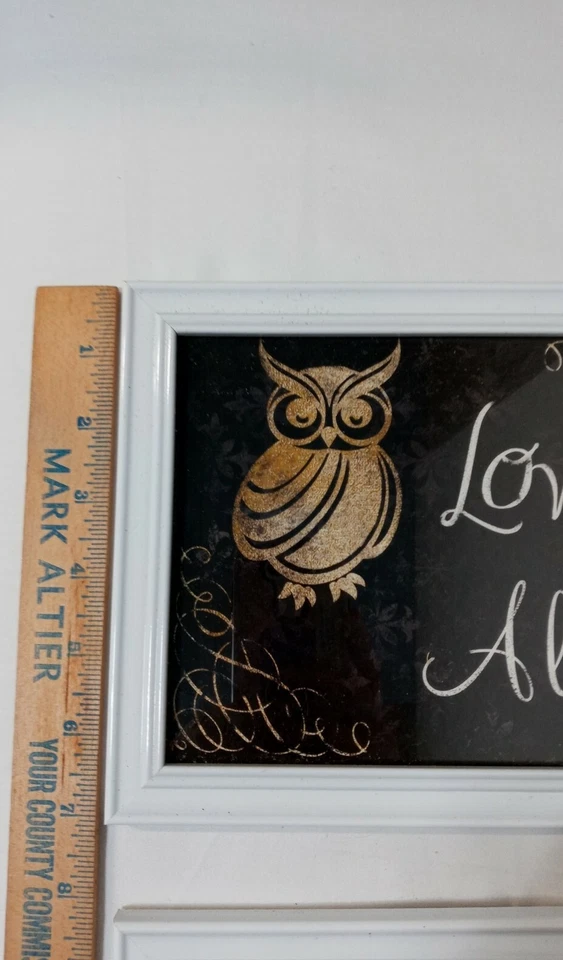Owl Pictures Be Happy Love Always White Frame Home Decor Farmhouse - Image 3 of 4