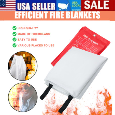 39x39'' Large Retardant Blankets Fire Blanket Fiberglass Prepared Emergency NEW