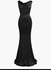 Muxxn Women’s Elegant Mermaid Sleeveless Formal Evening Gown, Medium, Black