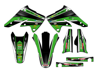 2004-2005 KX 250 F VIGOR Green Senge Graphics Kit Compatible with Kawasaki