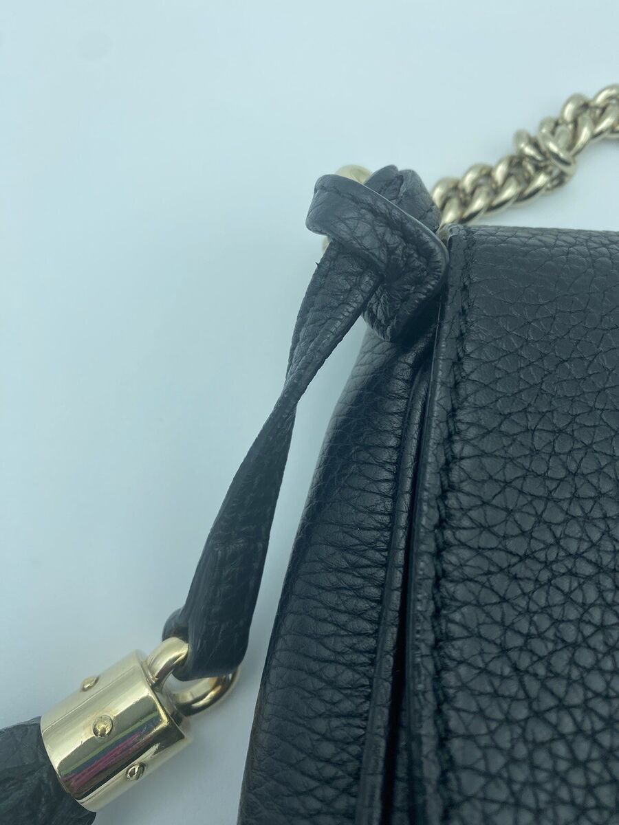 Gucci Soho Disco GG Black Tassel Chain Crossbody Bag 336752 Gucci Soho Disco GG Black Tassel Chain Crossbody Bag 336752