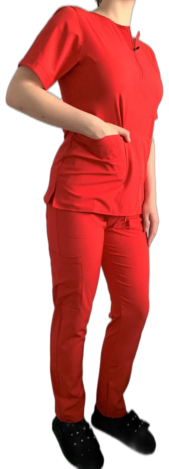 Women's short sleeves v neck uniforms scrubs set unique colours best materials! - Image 2 of 4