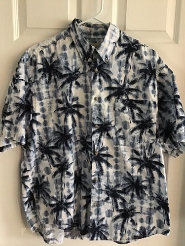 Crossing Mens Short Sleeve Collared Button Down Hawaiian Blue Shirt Size Large - Bild 1 von 5