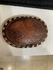 OLD LEATHER AMERICAN EAGLE BIRD BELT BUCKLE CLOTHING
