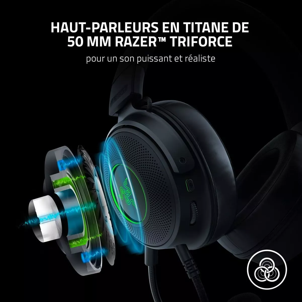 Razer Kraken X en blanc, le casque gaming pour PS avec un son