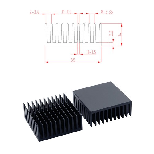 Breite 35mm kühlkörper Aluminium Eloxieren Radiatorkühler Heatsink Cooler - Picture 12 of 17