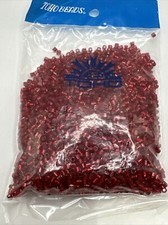 8/0 Hexagon TOHO Glass Seed Beads 25C Silver-Lined Ruby 100g .1 Kilo 