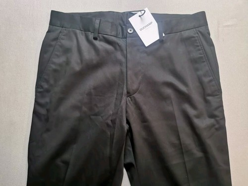 DUCHAMP LONDON Mens UK 30R Cotton Satin Trousers (NEW) Black Zip Up Fly - Picture 4 of 15