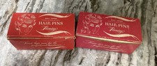 VTG Professional Hair Pins In Boxes-Lot Of 2-Silver And Brown Crimped-Flamingo