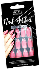 Ardell Nail Addict Press-On Nails Set Luscious Pink, Stiletto Shape