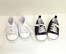 Infant Converse All Star Low Top Sneakers-White Black Pair, Baby Shoes