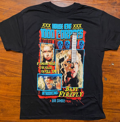 NWT-ROB ZOMBIE's House of 1000 Corpses Baby Firefly Black Graphic Tee SZ L