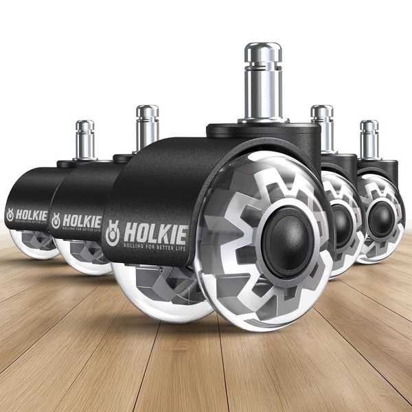 Holkie BüRostuhl Rollen 5Er Set Hartbodenrollen 11Mm Gummi Leise Grau-image