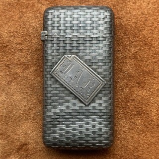 ANTICA CUSTODIA VESTA ARGENTO STERLING FIAMMIFERI IN TESSUTO CESTO MONOGRAMMATA!!!