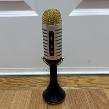 FAO Schwarz Retro Microphone Kids Karaoke Bluetooth Speaker Gold Silver