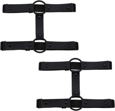 2Pcs Adjustable Faux Leather Leg Garter Belt, 2 Rows Elastic Punk Thigh Garter f