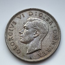 1944 MINT HALFCROWN GEORGE VI FANTASTIC EXAMPLE COIN SUPERB GRADE.