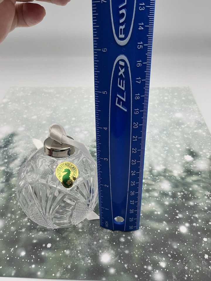 Bola de caballito de mar de cristal Waterford adorno de Navidad en caja original 2003 Foto 2 de 4