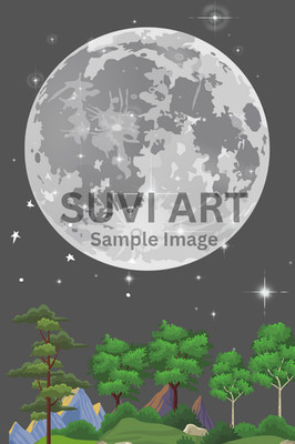 Digital image picture photo wallpaper full moon make your wall beautiful A-310