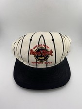 Vintage Snapback Hard Rock Cafe Newport Beach Save The Planet Pinstripe Hat