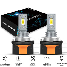 2x H15 LED High Beam DRL Lights Bulbs 6000K White For 2015-2019 Ford Edge