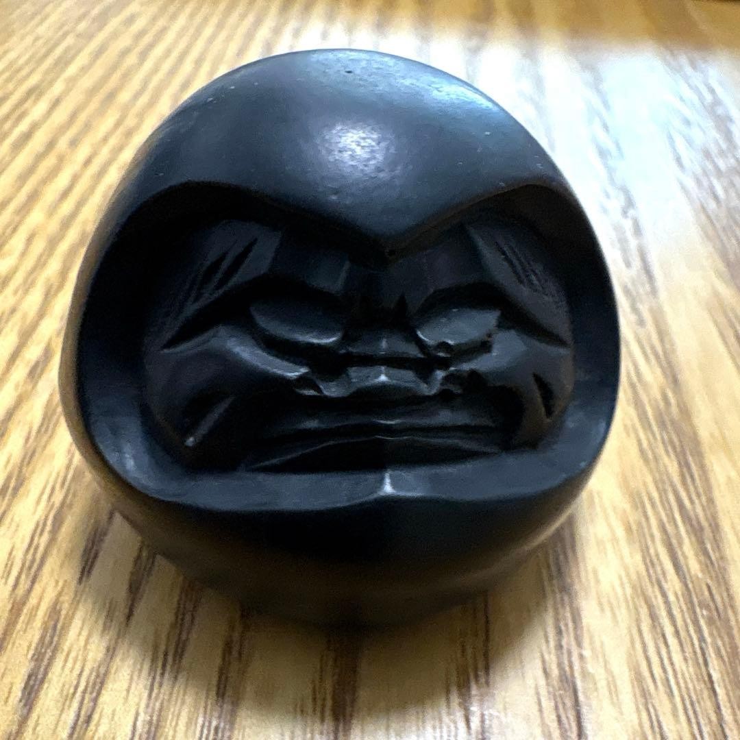 Nachi Black Daruma Lucky Charm Ceramic Figurine Japanese Tradition, Good Fortune