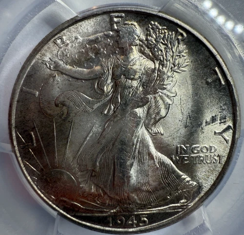 1945 S Walking Liberty Half Dollar PCGS MS63 Exact Coin Imaged